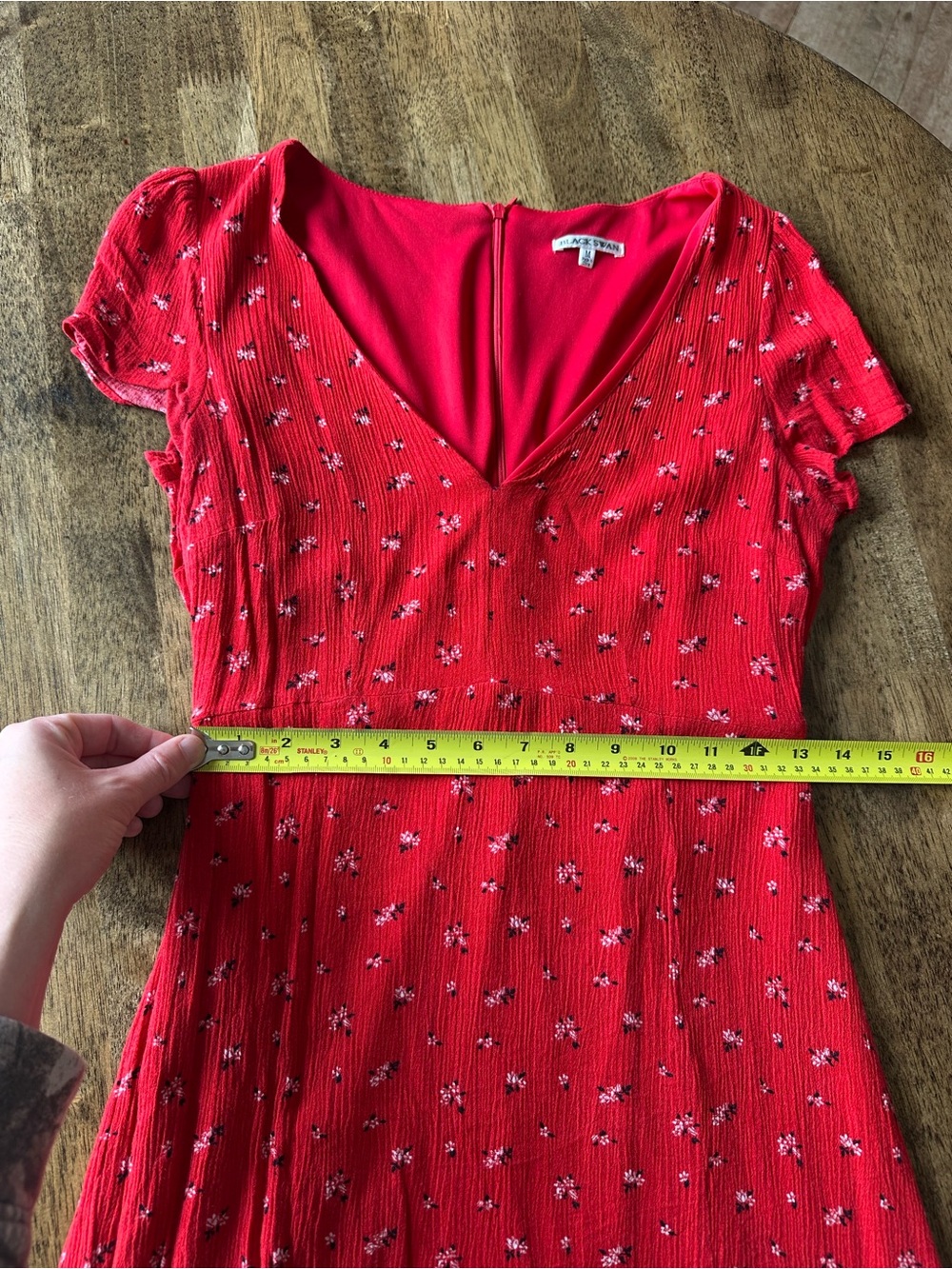 Vintage Red Floral Fit & Flare Dress - Women - Picture 7 of 8